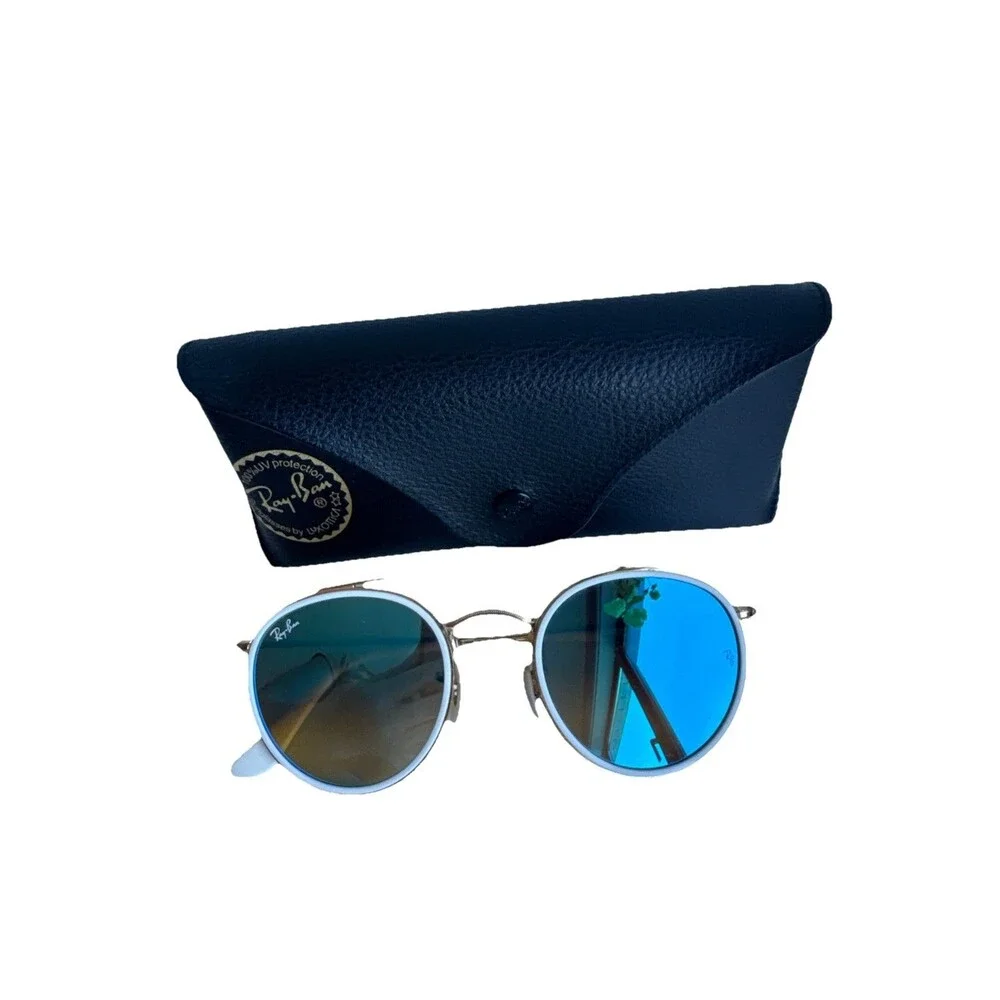 Ray-Ban RB3647N Blue Gradient Round Double Bridge Sunglasses Case Included
